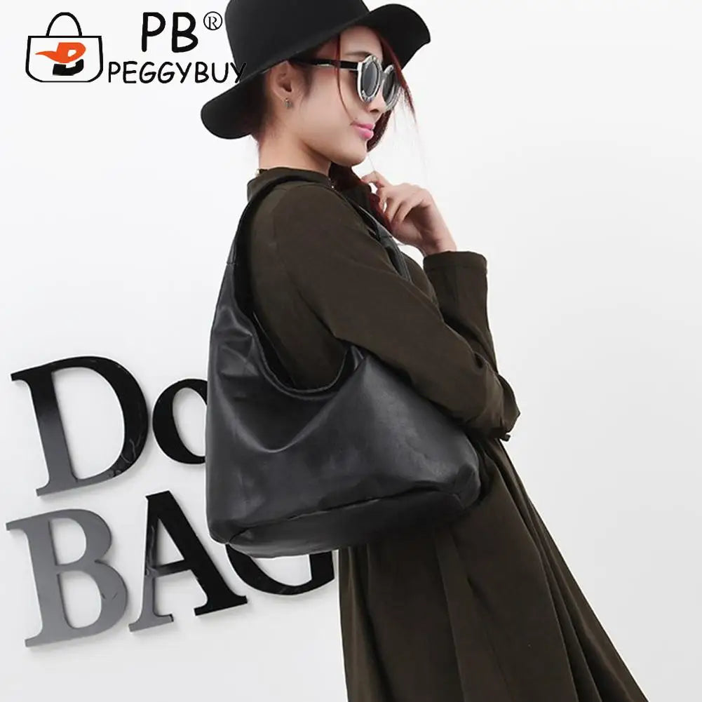 Retro Ladies Shoulder Bags Pure Crossbody Bag Casual PU Leather Women Casual Pur
