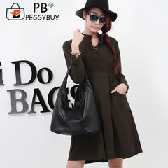 Retro Ladies Shoulder Bags Pure Crossbody Bag Casual PU Leather Women Casual Pur