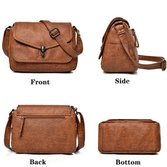 Retro Shoulder Bag Lock Clamshell Style Messenger Casual Female Bag