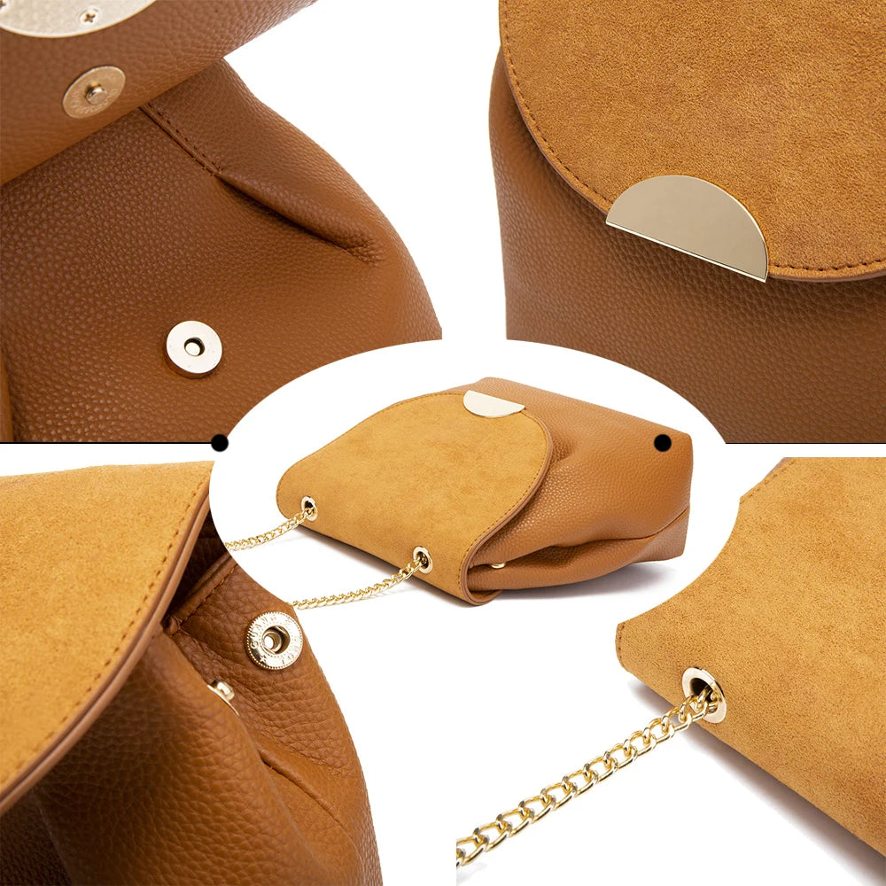 Retro Lady Cross Body Bag Bucket Bags Women Shoulder Bag