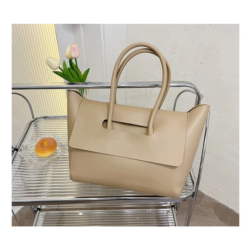 Retro Large Capacity Shoulder Bag PU Leather High Multi-function Female Handbag