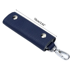Leather Double Snap Key Holder Key Ring Bag Men Women Universal Key Fob Cover