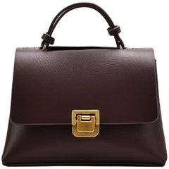 Ladies Retro Leather Top Handle Bag Large Capacity Tote