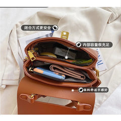 Ladies Retro Leather Top Handle Bag Large Capacity Tote