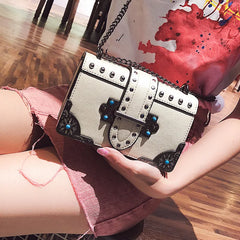 Retro Lock Small Bag Women's Chain Shoulder Bag Messenger Bag