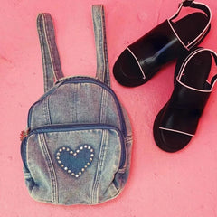 Retro Love Rhinestone Women's Backpack