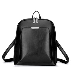 Retro High Leather Backpack Large Capacity School Shoulder Bags