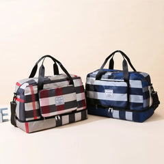 Retro Fitness Shoulder Bag Gym Large Capacity with Pockets Waterproof Handbag