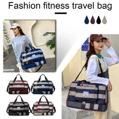 Retro Fitness Shoulder Bag Gym Large Capacity with Pockets Waterproof Handbag