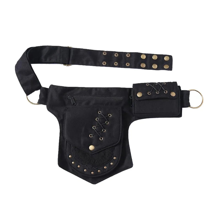 Retro Multifunctional Waist Bag Purse Men Women Phone Storage Chest Fanny Pack