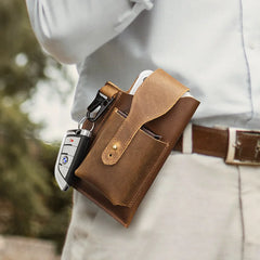 Men's Leather Waist Pack Belt Bag Phone Bag