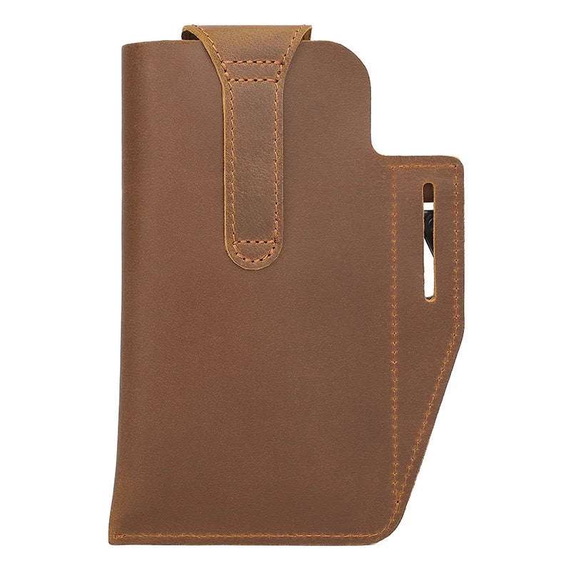 Men's Leather Waist Pack Belt Bag Phone Bag