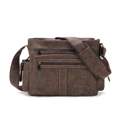 Retro Men's Briefcase PU Leather Laptop Bag