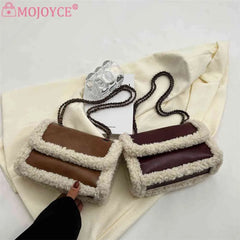 Retro Messenger Bag Women Faux Suede Shoulder Handbag