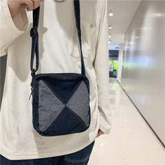 Retro Mini Crossbody Bag for Women Denim Travel Handbag Purse