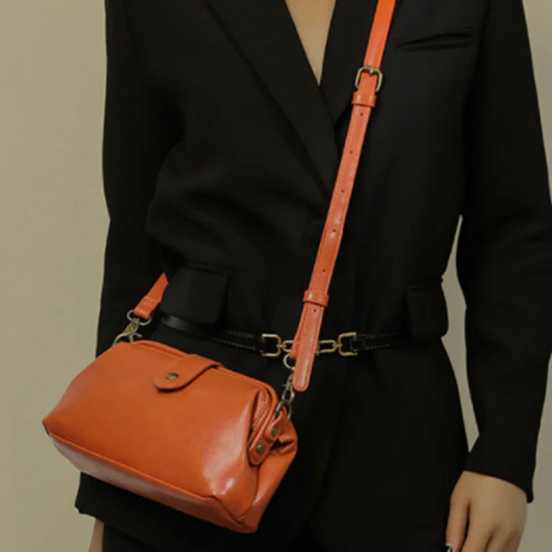 Retro Mini Shoulder Bag Crossbody Multi-pocket Wallet Leather Handbag
