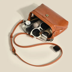 Retro Mini Shoulder Bag Crossbody Multi-pocket Wallet Leather Handbag