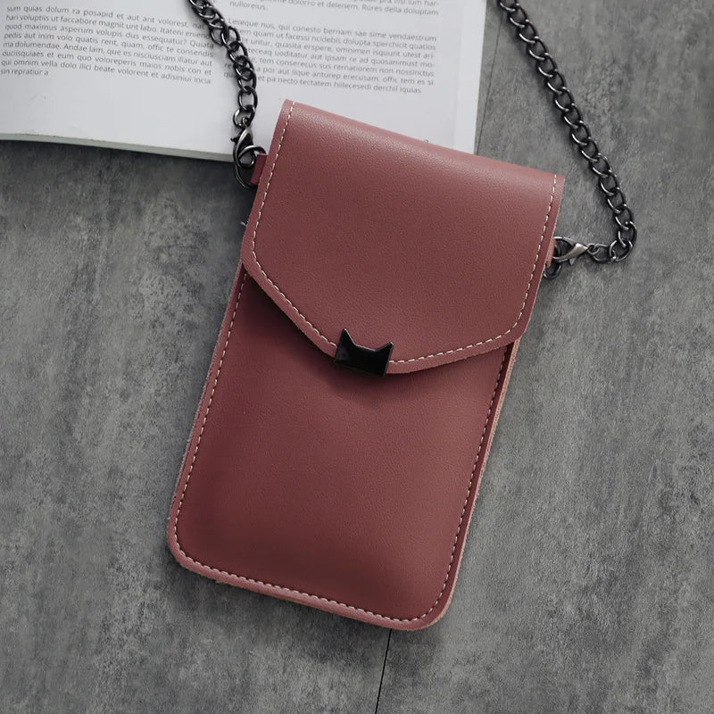 Retro Mobile Phone Mini Bags Small Clutches Shoulder Bag PU Leather Women Handba