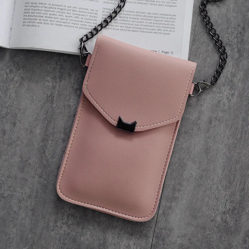 Retro Mobile Phone Mini Bags Small Clutches Shoulder Bag PU Leather Women Handba