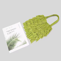 Retro NATIONAL Style Tassel Bag Large Capacity Shoulder Woven Bag