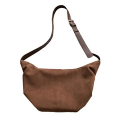 Retro Nubuck PU Leather Women Shoulder Hobos Bag Solid Brown Crossbody Bag