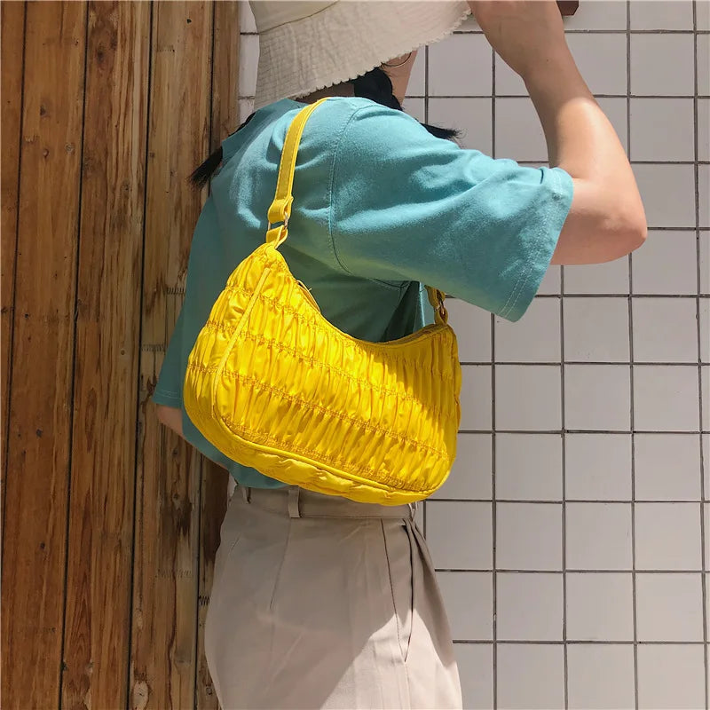 Retro Nylon Hobo Bag Women Small Shoulder Handbags