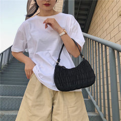 Retro Nylon Hobo Bag Women Small Shoulder Handbags