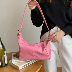 Retro Nylon Women's Hobos Small Shoulder Bag Girls Pink Purse Tote Handbags