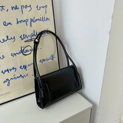 Retro Oil Wax Leather Women Shoulder Bags Solid Ladies Large Underarm Bag