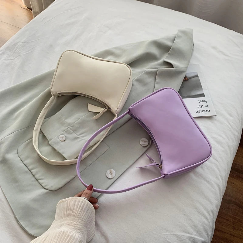 Retro One Shoulder Bags For Women PU Leather Handbag