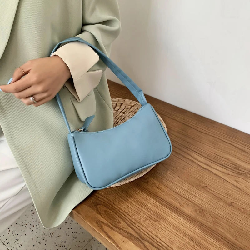 Retro One Shoulder Bags For Women PU Leather Handbag