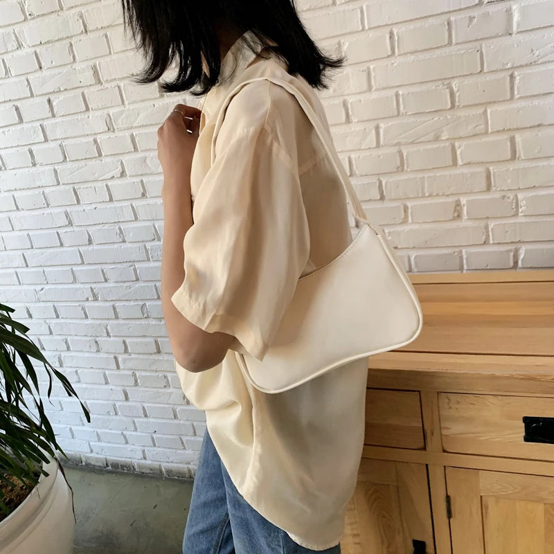 Retro One Shoulder Bags For Women PU Leather Handbag