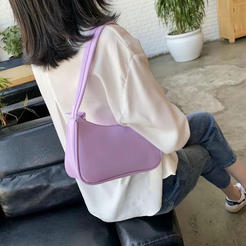 Retro One Shoulder Bags For Women PU Leather Handbag