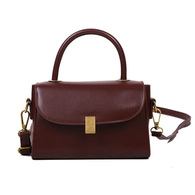 Vintage PU Leather Shoulder Bag Women Crossbody Handbag Clutch