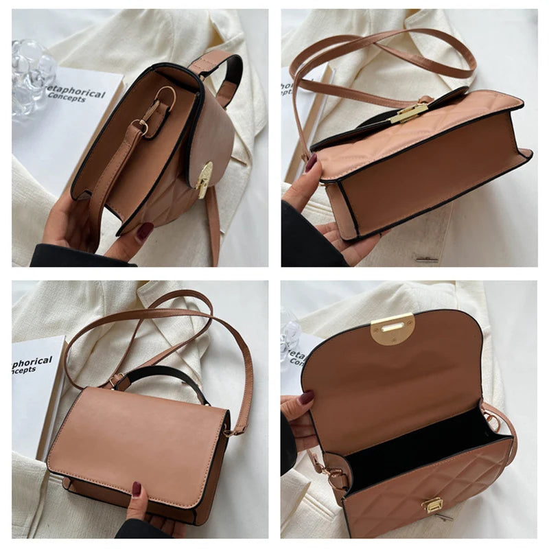 Retro PU Leather Shoulder Bags Crossbody Flap Purse for Women