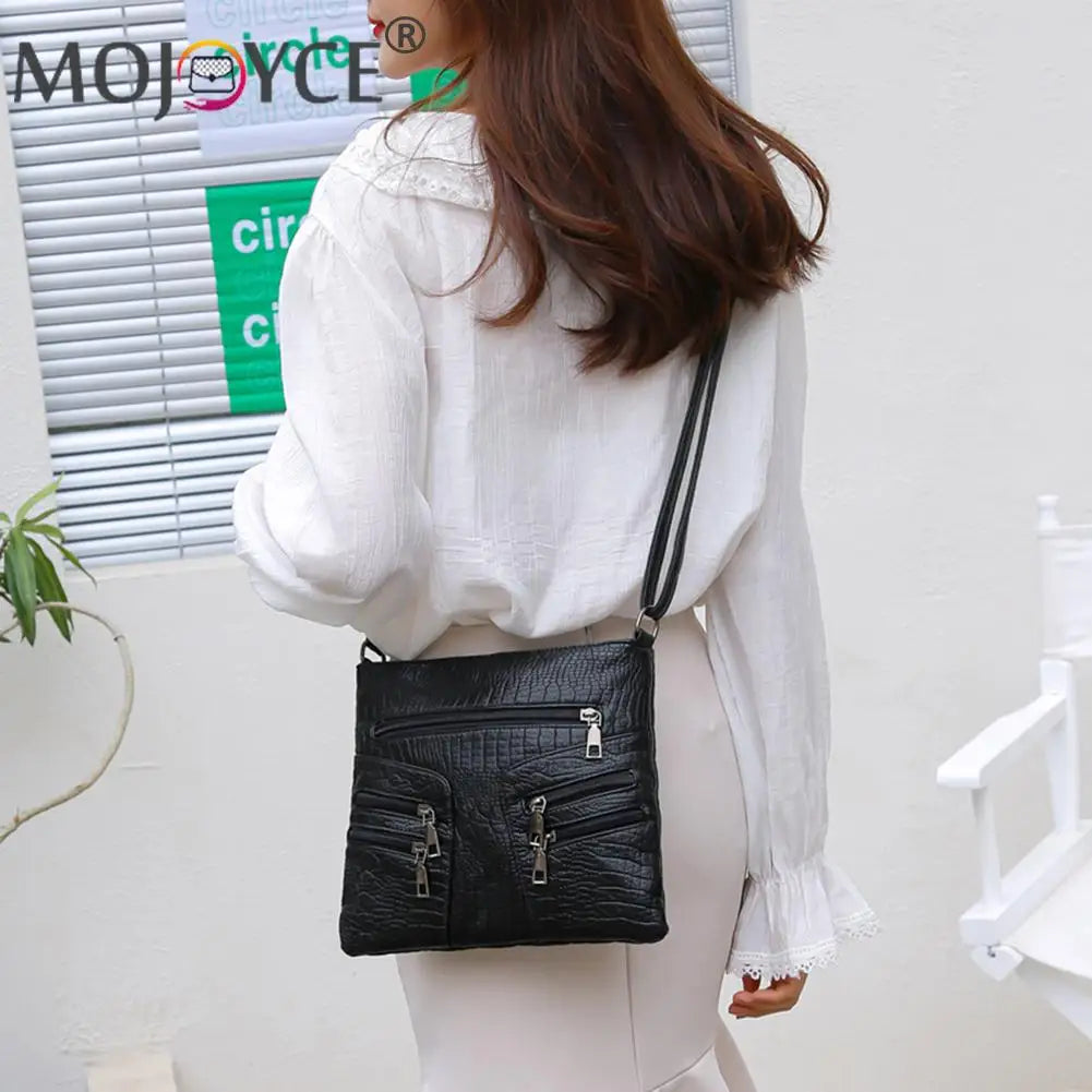 Retro PU Leather Shoulder Bag Women Large Capacity Messenger Small Bags