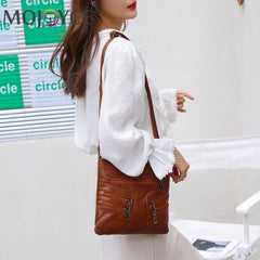 Retro PU Leather Shoulder Bag Women Large Capacity Messenger Small Bags