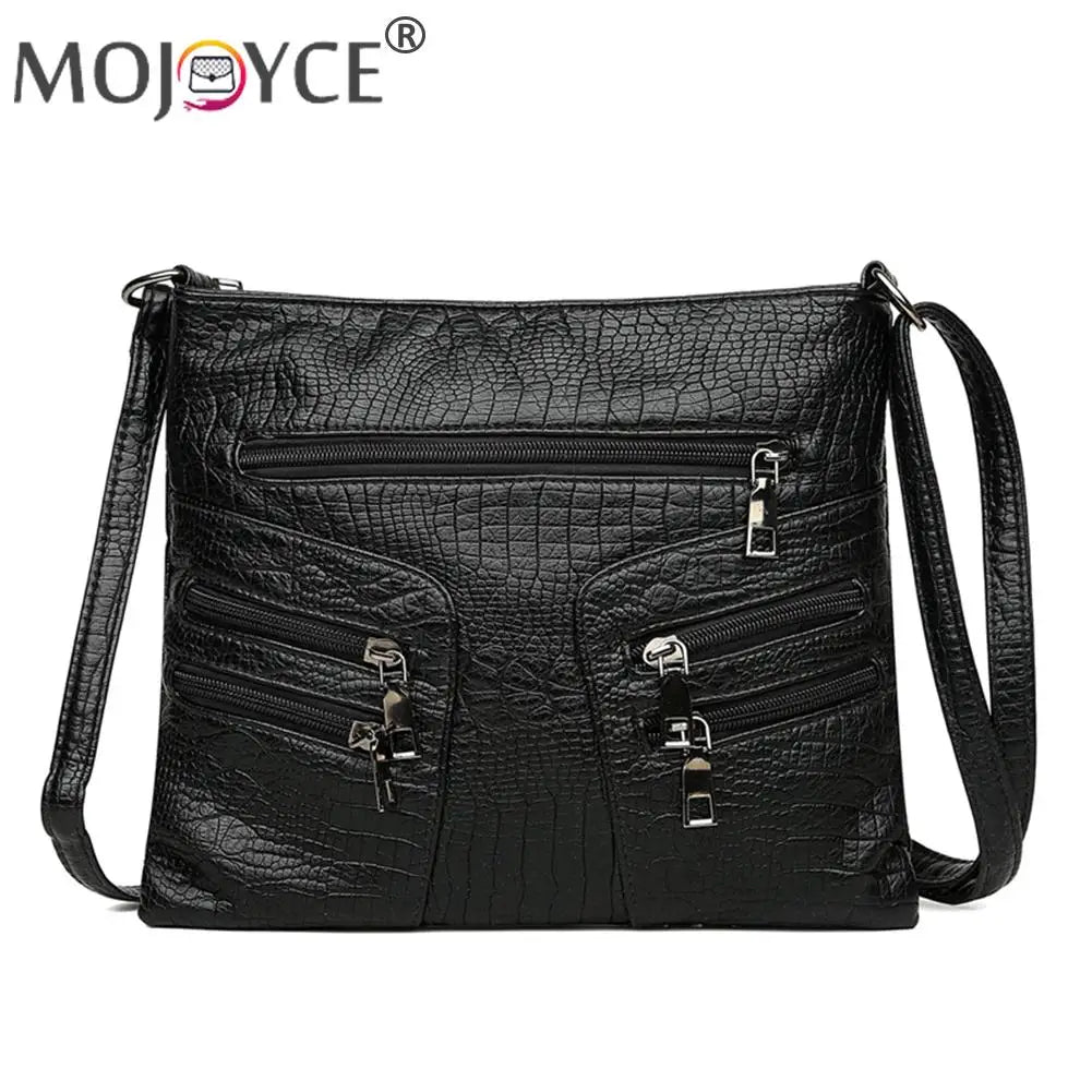 Retro PU Leather Shoulder Bag Women Large Capacity Messenger Small Bags