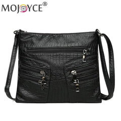 Retro PU Leather Shoulder Bag Women Large Capacity Messenger Small Bags