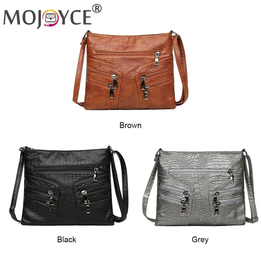 Retro PU Leather Shoulder Bag Women Large Capacity Messenger Small Bags