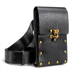 Steampunk Retro PU Leather Waist Bag Women Postman Belt Bag