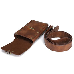 Steampunk Retro PU Leather Waist Bag Women Postman Belt Bag