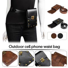Steampunk Retro PU Leather Waist Bag Women Postman Belt Bag