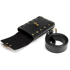 Steampunk Retro PU Leather Waist Bag Women Postman Belt Bag