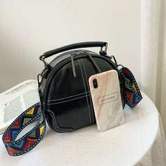 Retro PU Leather Ladies Small Bag Large Capacity Handbag Messenger