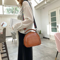 Retro PU Leather Ladies Small Bag Large Capacity Handbag Messenger