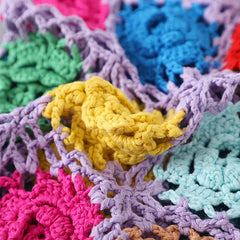 Retro Pastoral Style Crochet Hand Knit Bag Large Capacity Shoulder Woven Bag Tot