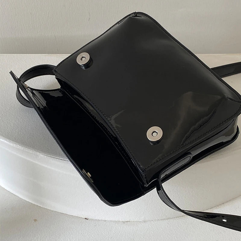 Patent Leather Women's Underarm Bag Small Square Shoulder Messenger Bags