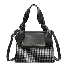 Plaid Crossbody Handbag Totes Women Casual PU Leather Shoulder Purse