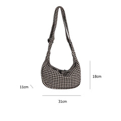 Retro Plaid Crossbody Bag Street Shoulder Bag for Women
